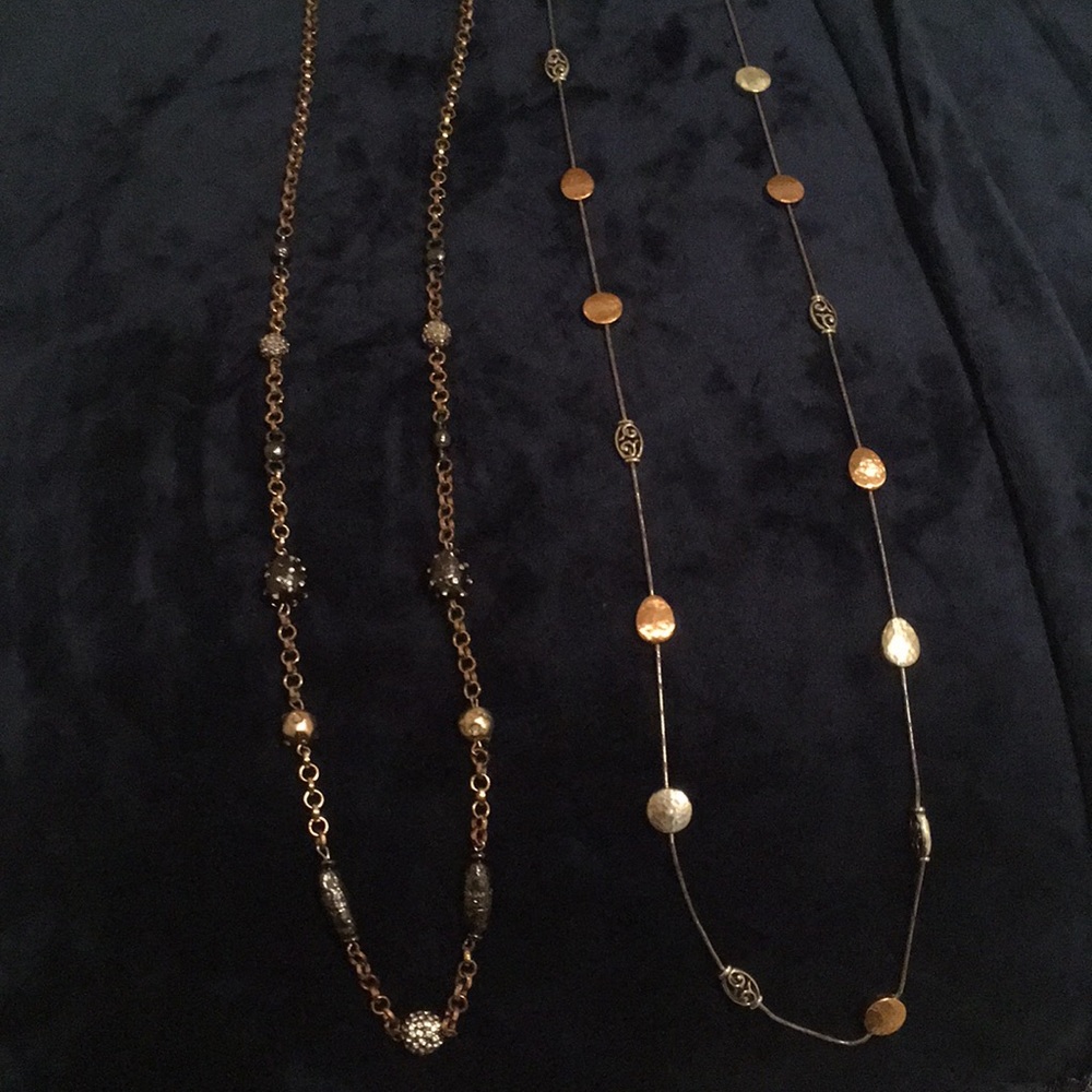 Two Long Necklaces: Gold and Silver
